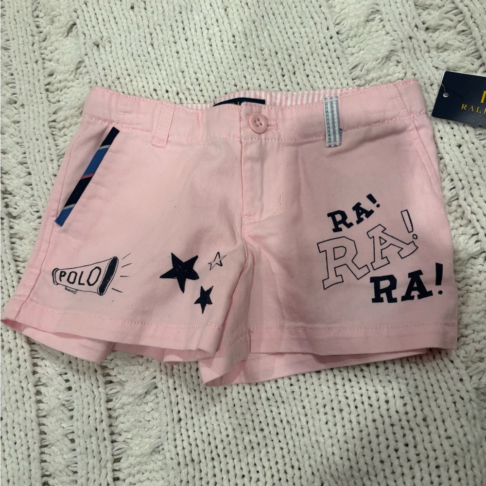 Brand New Polo Ralph Lauren Pink Cargo Shorts with pockets size 4